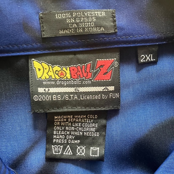 NEW Men’s Dragon Ball Z Vegeta Shirt Button Up NWOT Vintage - Picture 4 of 5